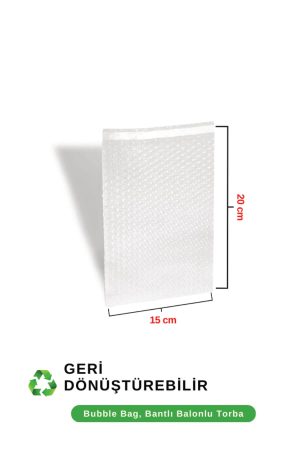 Balonlu Torba Kargo Poşeti 15 x 20 Cm + 5 Cm | Bantlı Kapaklı