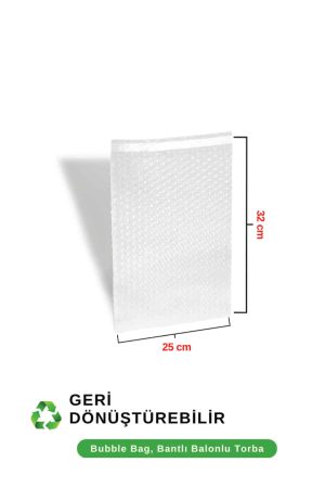 Balonlu Torba Kargo Poşeti 25 x 32 Cm + 5 Cm | Bantlı Kapaklı