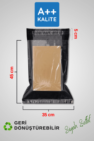 Şeffaf Kargo Poşeti 80 Mikron 35 x 45 Cm + 5 Cm